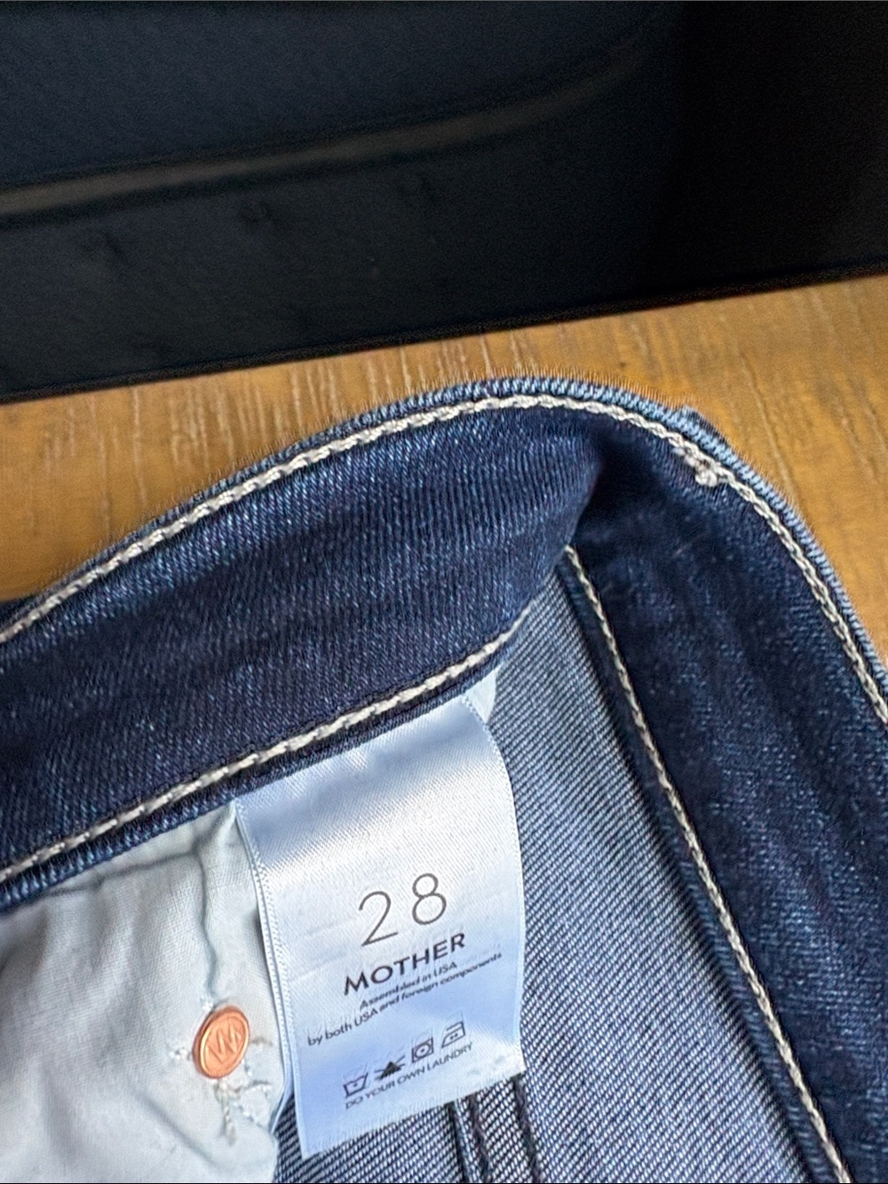 MOTHER Indigo Blue High-Rise Denim Jeans - Picture 3 of 4